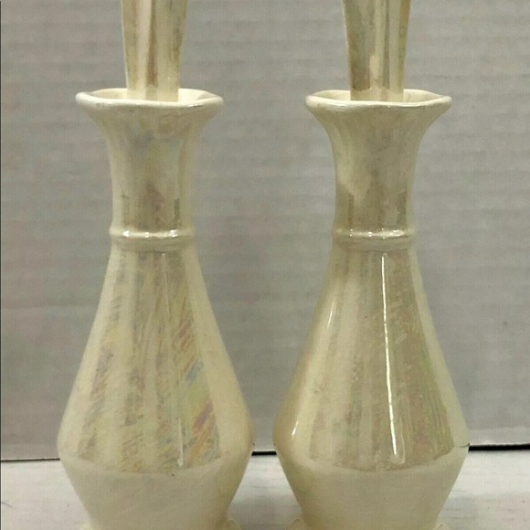 $6 each! Lot 2 Perfume Bottles Stopper porcelain Iridescent Opalescent VINTAGE - Picture 4 of 12